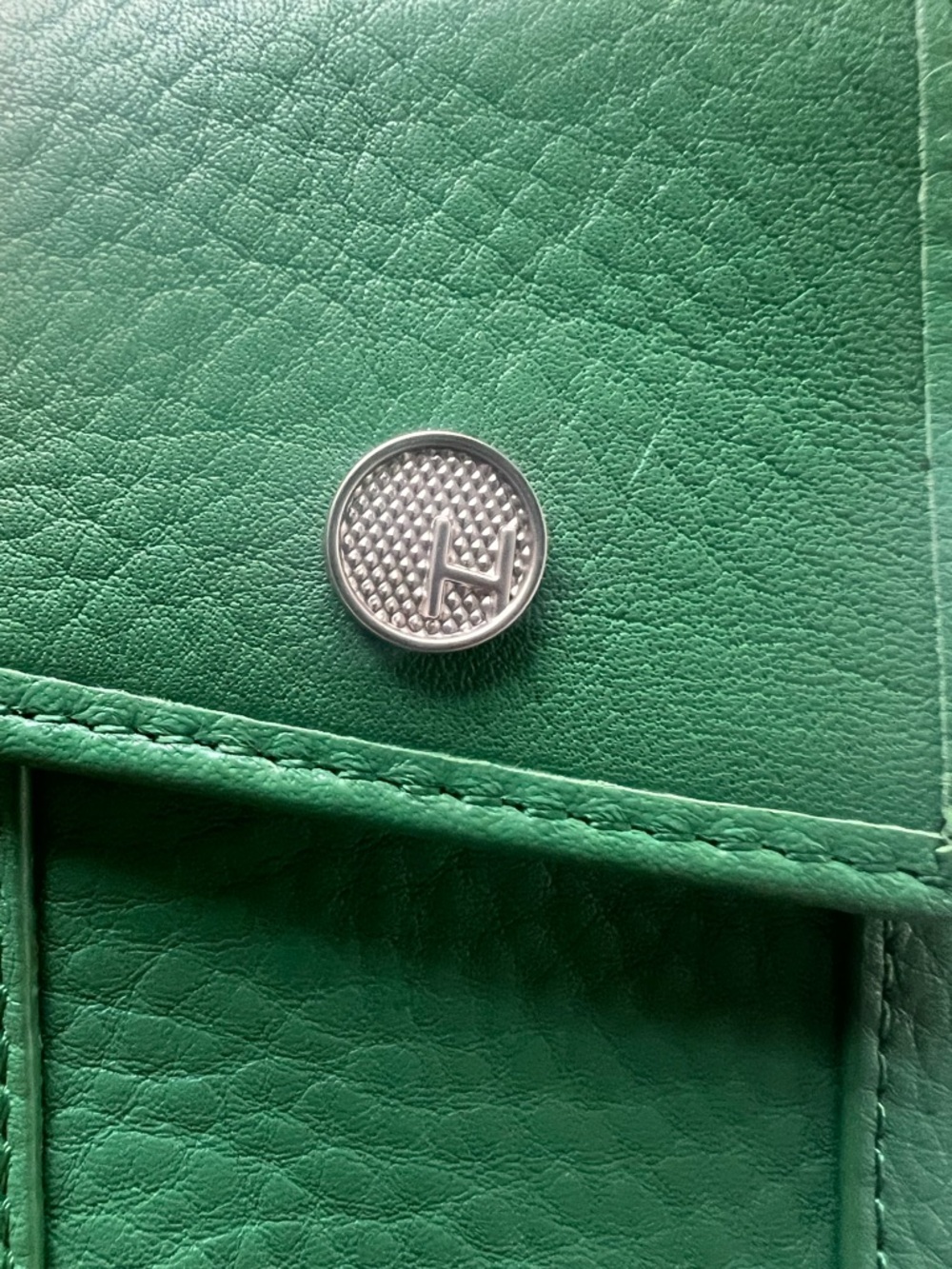 Hammitt Sunny Sleeve Lime Zest Green Brushed Silver Pouch with Red Accent - Picture 7 of 9